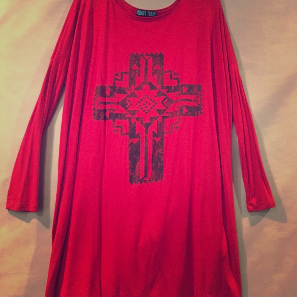Red with black cross dress